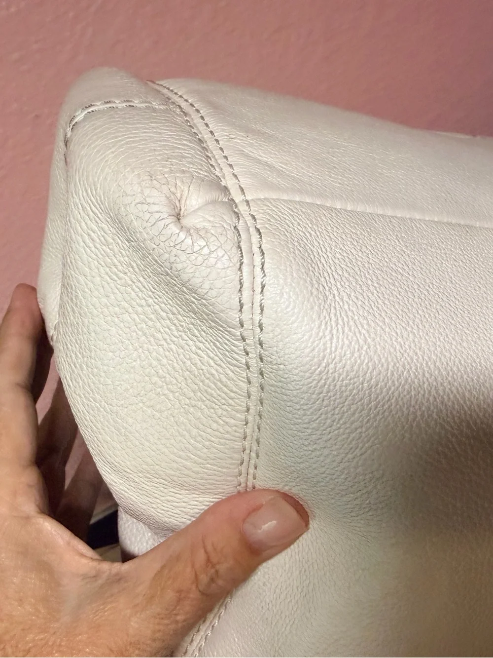 Coach Lexy Pebbled Leather Shoulder Bag in Chalk White
